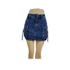 GENERICO - Falda Short Cargo en Jean Comodidad y Estilo en Movimiento