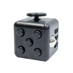 GENERICO - Cubo Relajante Antiestres Negro Con Boton Negro FIDGET CUBE