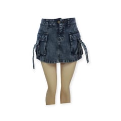 GENERICO - Falda Short Cargo en Jean Comodidad y Estilo en Movimiento