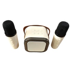 GENERICO - MINI KARAOKE PORTATIL DOBLE MICROFONOO ALCANCE 10 M BLUETOOH Y USB