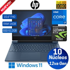 HP - Laptop Gamer HP Victus 15-FA0007LA 15.6” FHD, Core  i7 12650H, Ram 16GB, SSD 512GB, Rtx 3050, Win 11