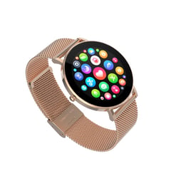 X VIEW - Reloj Smartwatch Q6 Metal - Negro Dorado - Rosado