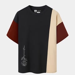 YANSUS - Polo Hombre Oversize Tricolor Azul Marino Beige Vino