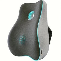 DAUER - Cojín 3D Lumbar Respaldar Viscoelástico Ergonomico conBolsillo Lateral