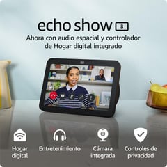 AMAZON - ECHO SHOW 8 3RA GENERACION CON AUDIO ESPACIAL SMART HOME Y ALEXA