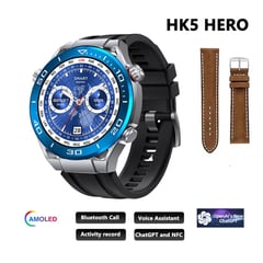 GENERICO - Smartwatch HK5 Hero GPS Chat GPT con doble correa Silver