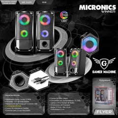 MICRONICS - Parlante para PC 2.0 Winner RGB LED