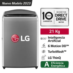 LG - Lavadora WT21VV6 21Kg AI DD Inteligencia Artificial Carga Superior Pleateada