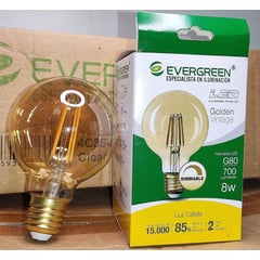 GENERICO - FOCO VINTAGE GOLDEN G80 8W LED DIMMABLE - EVER GREEN