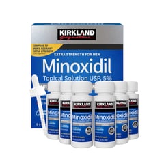 KIRKLAND - 6 Frascos Minoxidil Liquido - Barba - Cabello y Cejas