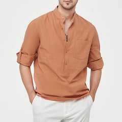 ZIMRAHYG - Camisa casual de manga larga para hombres