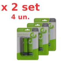 EWTTO - Set 2 Packs 2 pilas baterias litio recargable li ion 18650