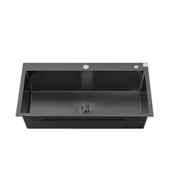 GENERICO - LAVADERO DE ACERO 1 POZA RECTANGULAR 81 X 48 BLACK R-INOX