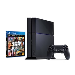 Consola Ps4 FAT 500 GB Negro - Play Station 4 + GTAV (Reacondicionado)