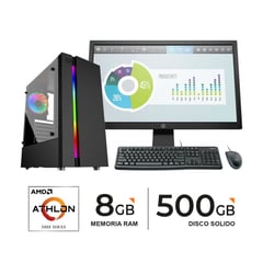 PC ATHLON 3000G 8GB RAM/500GB M.2/MONITOR 19.5 HP/TECLADO Y MOUSE