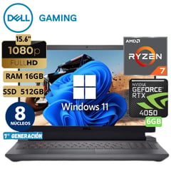 Laptop Dell Gaming G15 5535 Amd Ryzen 7 7840HS 15.6" Fhd Ram 16Gb Ssd 512Gb Windows 11