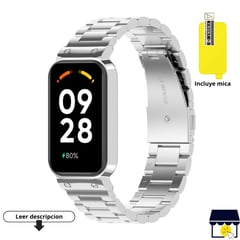 GENERICO - Correa de acero inoxidable para Xiaomi Redmi Band 2 - Plata