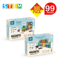 STM - Bloques magnéticos didácticos STEM 43p+56p DÚO PACK 99piezas