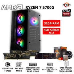 AMD - PC GAMER RYZEN 75700G + 32GB RAM + 500 SSD M.2