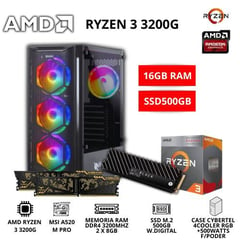 AMD - PC RYZEN 3 3200G + 16GB RAM + 500 SSD M.2