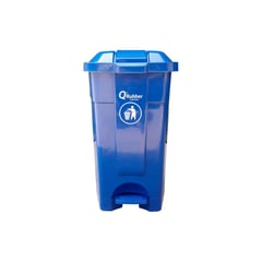 QRUBBER - Tacho de plástico (HDPE) 70 litros azul con pedal