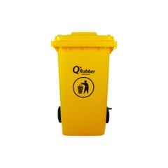 QRUBBER - Tacho de plástico HDPE 240 litros amarillo con pedal