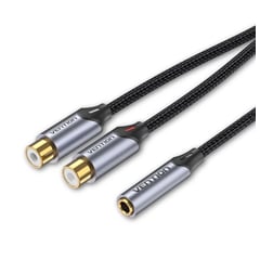 VENTION - Cable Adaptador Hembra - Hembra 35mm RCA Premium Nylon MP3