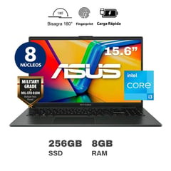 ASUS - Laptop Asus Vivobook Ci3 E1504GA-NJ006W 8GB RAM 256GB SSD 15.6 FHD 12va Generación - Mixed Black