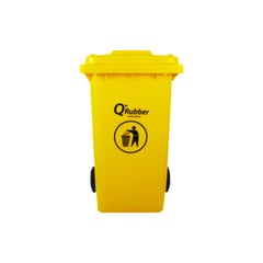 QRUBBER - Tacho de plástico (HDPE) 240 litros amarillo
