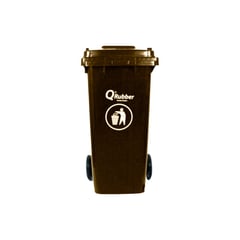 QRUBBER - Tacho de plástico (HDPE) 240 litros café