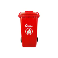 QRUBBER - Tacho de plástico (HDPE) 240 litros rojo