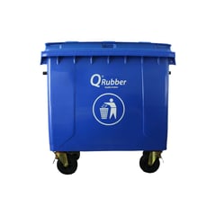 QRUBBER - Contenedor de plástico (HDPE) 1100 litros azul