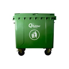 QRUBBER - Contenedor de plástico (HDPE) 1100 litros verde