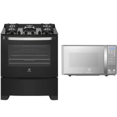 ELECTROLUX - Combo Cocina 5 Quemadores con Mesa de Vidrio Templado 76cm 76GS + Microondas 20L EMDO20S2GSRUG