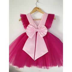 GENERICO - Vestido de Fiesta para Niña en Rosado con fucsia