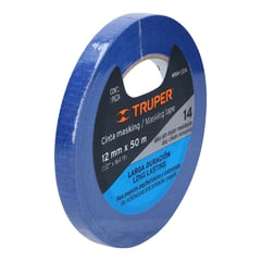 TRUPER - Cinta masking tape azul de 1/2" x 50 m para pintor,