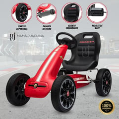 FERRARI - Carro a Pedal GO KART para Niños «RACER» Red