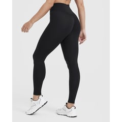 GENERICO - Leggin Deportivo Negro corte en V de Lycra - Legging Push-Up mujer