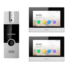 HIKVISION - VIDEOPORTERO INTERCOMUNICADOR HIBRIDO 2 MONITOR IP LCD 7 DS-KIS302-P