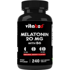 VITA - Vitabod melatonina, 20mg melatonina Sabor natural a bayas 240 tabs