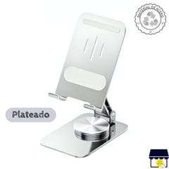 GENERICO - Soporte holder 360° de acero plegable para celular tablet - Plateado