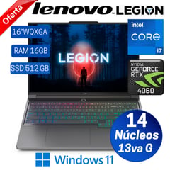 Laptop Legion Slim 5 16IRH8 16” WQXGA, Core i7-13700H, Ram 16GB, SSD 512GB, Rtx 4060, Win11