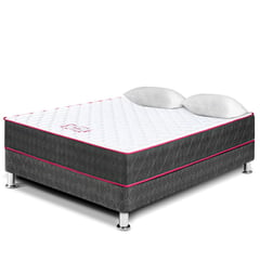 PARAISO - Cama Box Tarima Nappy 2 Plz + 2 Almohadas + Protector