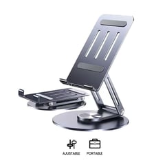 S&T - Soporte para celular Corporativos for business aluminio giro 360° hs211 Dark Grey -Tablet