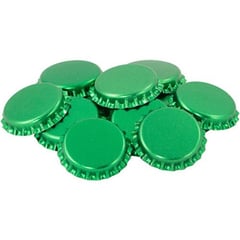 GENERICO - Chapas Corona de 26 mm Color Verde Un ciento de Unidades