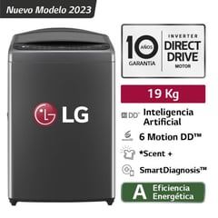 LG - Lavadora LG 19 Kg Carga Superior Smart Inverter con TurboDrum WT19BPB Negro Claro