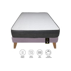 BARAKA HOME - Cama Turin Slim 2 Plz + 2 almohadas - Lila