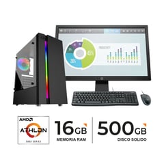 PC ATHLON 16GB RAM/500GB M.2/ MONITOR HP 19.5 HD/ TECLADO Y MOUSE