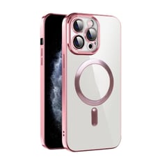 GENERICO - Funda iPhone 11 Magsafe con Protector de Camara Rosa Antishock