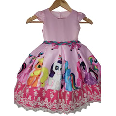 GENERICO - Vestido de niña Rosado en la tematica My Little Pony